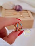 گوشواره حلقه ای مولتی کالر ژوپینگ کد ۴۲۴
