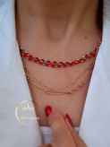 گردنبند زنجیری میناکاری قرمز ژوپینگ کد 447( هر رشته)