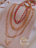 گردنبند زنجیری میناکاری قرمز ژوپینگ کد 447( هر رشته)