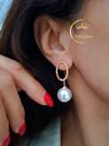 گوشواره مروارید درشت آویز ژوپینگ کد 332