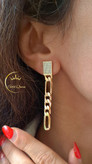 گوشواره فیگارو کوبیده جواهری آویزدار ژوپینگ کد 323