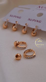 گوشواره حلقه ای جواهری توپی ظریف ژوپینگ کد 211