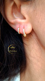 گوشواره حلقه ای جواهری توپی ظریف ژوپینگ کد 211