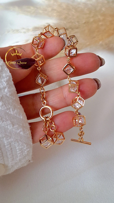 دستبند جواهری مکعبی سواروسکی ژوپینگ کد 64