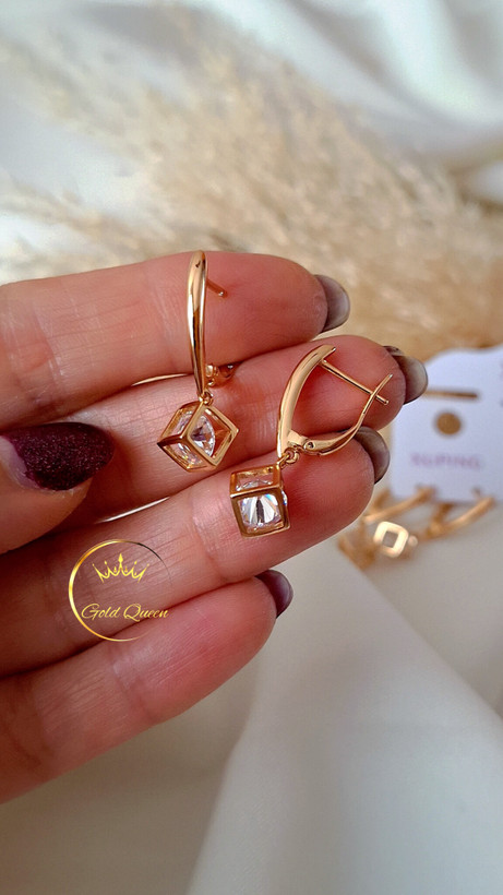 گوشواره مکعبی سواروسکی ژوپینگ کد 145