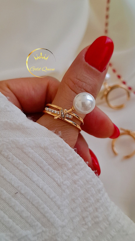انگشتر مروارید گره جواهر ژوپینگ کد 249